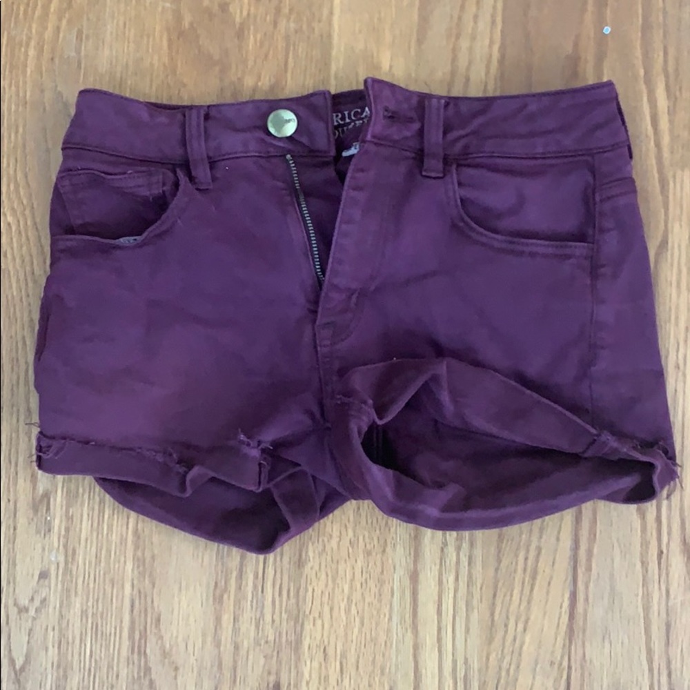 burgundy shorts